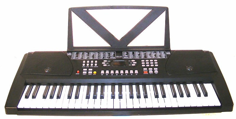 Huntington 54-Key Portable Electronic Keyboard with A.C. Adaptor, Music Rack KB54 2020 Black image 1