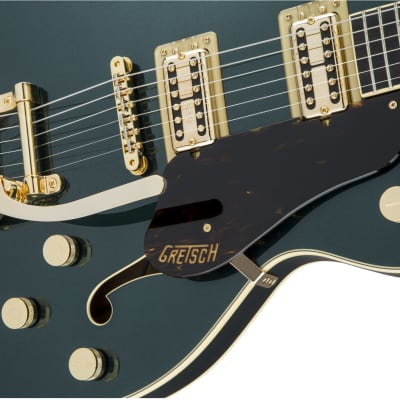 GRETSCH - G6609TG Players Edition Broadkaster Center Block Double-Cut with String-Thru Bigsby and Gold Hardware  USA FullTron Pickups  Cadillac Green - 2401900846 image 5