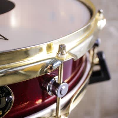 Neil Peart's DW 3 x 13 Red Sparkle Piccolo Snare Drum 1996 - Red Sparkle image 11