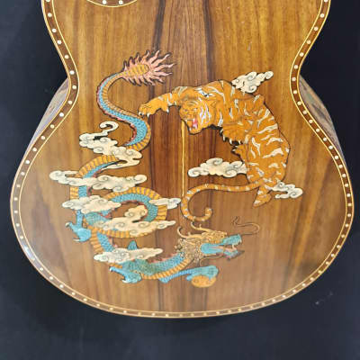 Blueberry NEW IN STOCK Handmade Acoustic Guitar TIgers and Dragons image 16