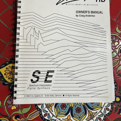 E-MU Systems Emax SE HD ORIGINAL OWNERS MANUAL