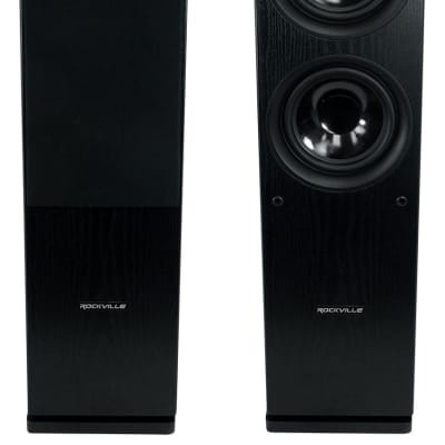 (2) Rockville RockTower 64B Black Home Audio Tower Speakers Passive 4 Ohm image 12