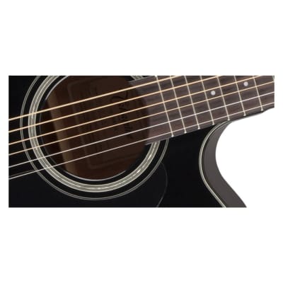 Takamine GD30-CE Dreadnought Cutaway 6-String Right-Handed Acoustic-Electric Guitar with Solid Spruce Top, Ovangkol Fingerboard, and Slim Mahogany Neck (Black) image 3