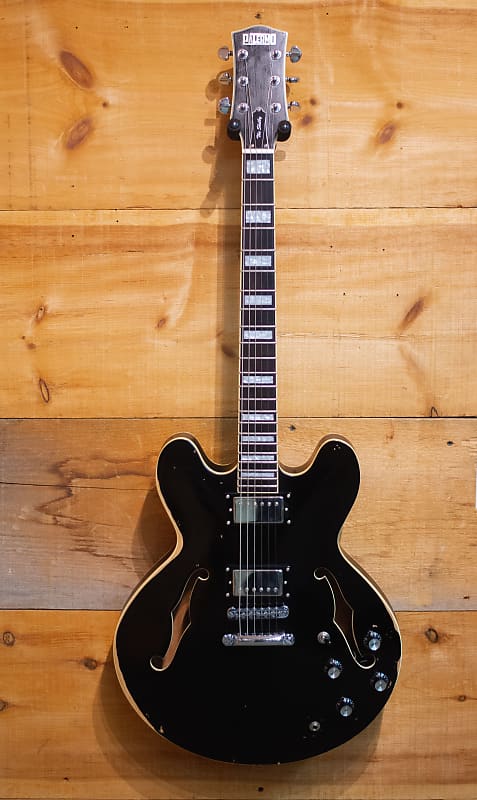 Palermo Custom Shop The Shelby 2019 Aged Black RELIC COA w/ Gibson 335 Hardshell Case image 1