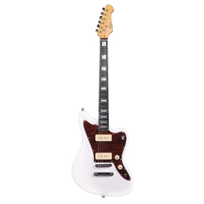 Artist Grungemaster White Electric Guitar w/ P90 Pickups & Tweed Case image 2