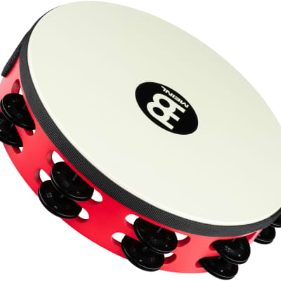 Meinl Percussion TAH2BK-R-TF Touring 10" Wood Tambourine with Synthetic Head, Steel Jingles image 1