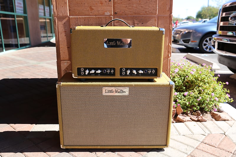 Little Walter Twin Head 50/22 and Matching 2x12 Cabinet Tweed image 1