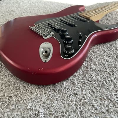 Fender Standard Stratocaster Satin 2002 MIM Metallic Red Maple Neck Guitar image 4