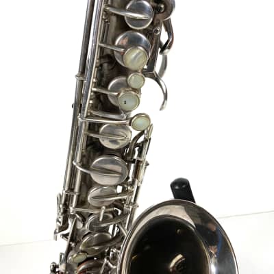 Vintage The Buescher True Tone Low Pitch 1925-26 Alto Saxophone - Matte Silver image 5