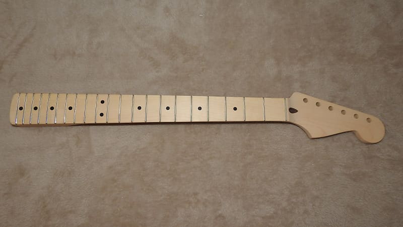 Unfinished Stratocaster Neck 1pc Maple 21 Frets Slim C | Reverb