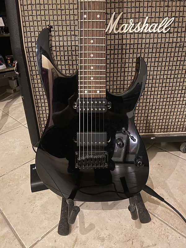 Ibanez 7 String Guitar RG7421-BK Standard w/ custom Seymour Duncan Nazgûl bridge pickup  - Black image 1