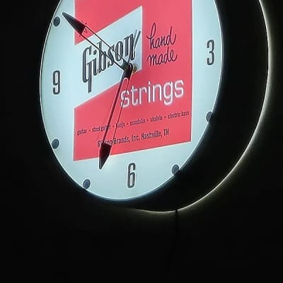 60's Style Gibson Guitars Round Light Up Clock Killer Cool Man Cave/Garage Accessory image 2