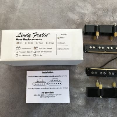 Lindy Fralin Jazz bass pickup set with 920 D pre wired control plate 2016 Black image 3