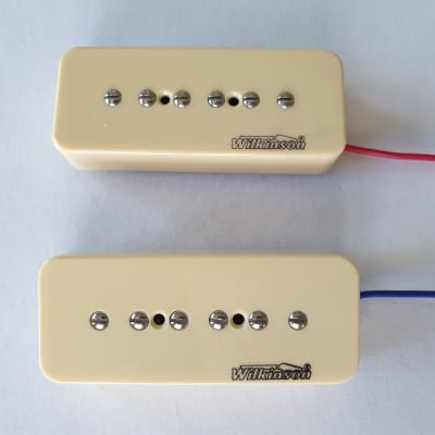 Wilkinson P90 soapbar guitar pickups set neck & bridge cream MW90 image 2