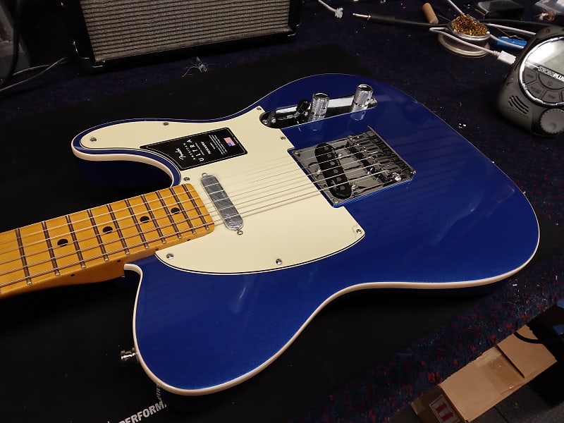 Fender American Ultra Telecaster with Maple Fretboard in Cobra Blue 2022 Free Ship! image 1