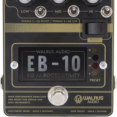 Walrus Audio EB-10 Preamp/EQ/Boost, Black, (900-1049B) for sale