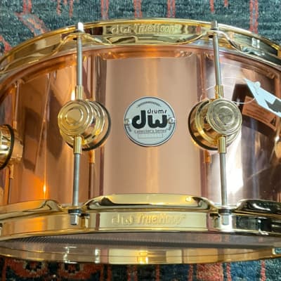 DW DRVN6514SPG 6.5X14 inch Brass Polished Snare Drum image 1