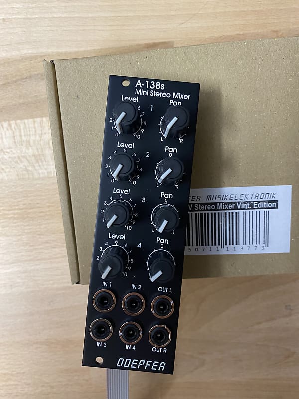 New in Box! Doepfer A-138sv Mini Stereo Mixer (Vintage Edition) Eurorack module Black panel 138s image 1