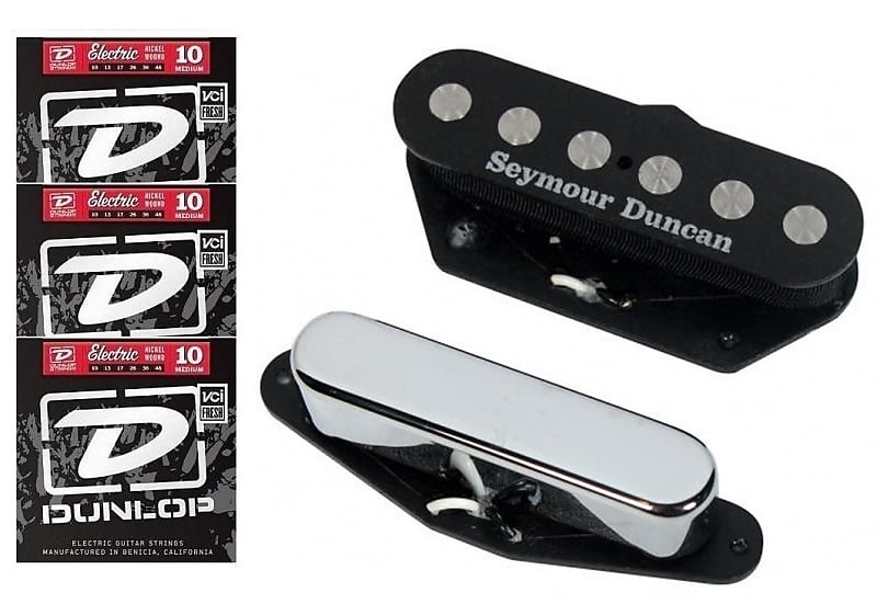 Seymour Duncan Quarter Pound Tele Telecaster Fender Replacement Pickup Set  ( 3 DUNLOP STRING SETS ) image 1