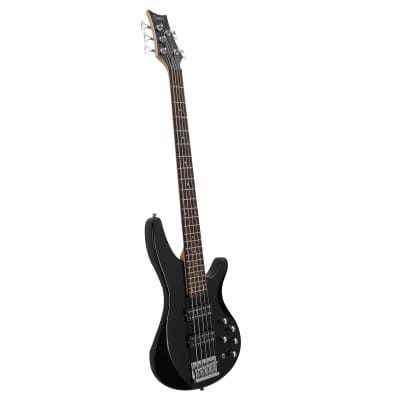 Glarry 44 Inch GIB 5 String H-H Pickup Laurel Wood Fingerboard Electric Bass Guitar with Bag and other Accessories 2020s - Black image 6