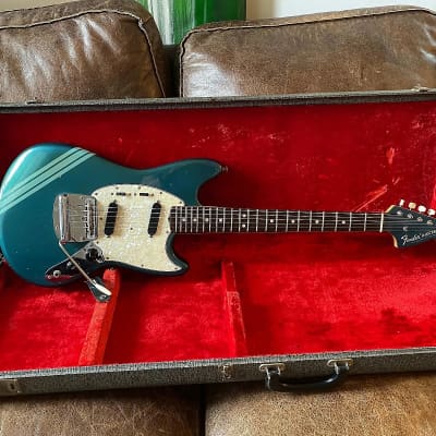 Original Vintage 1969 USA Fender Mustang Lake Placid Blue Competition Burgundy w/ OHSC. Kurt Cobain Nirvana image 23