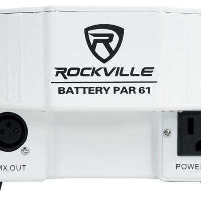Rockville BATTERY PAR 61 White Rechargeable RGBWA+UV DMX DJ Wash Light+Remote image 4
