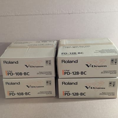 Roland TD50 Tom Pack, Set of 4, Two PD-128-BC & Two PD-108-BC Current Model - BLACK CHROME image 1