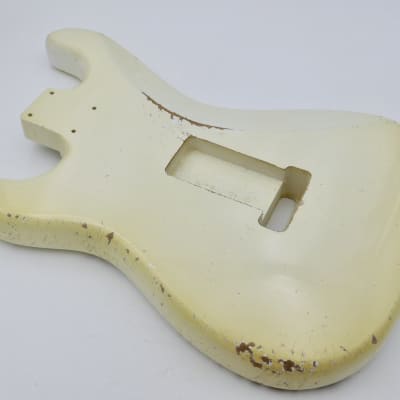 3lbs 14oz BloomDoom Nitro Lacquer Aged Relic Olympic White S-Style Vintage Custom Guitar Body image 10