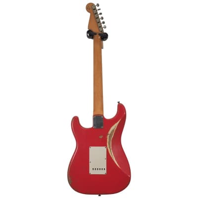 Fender Custom Shop Masterbuilt Levi Perry 1960 Stratocaster Relic, Aged Fiesta Red Over Aged Vintage White image 8