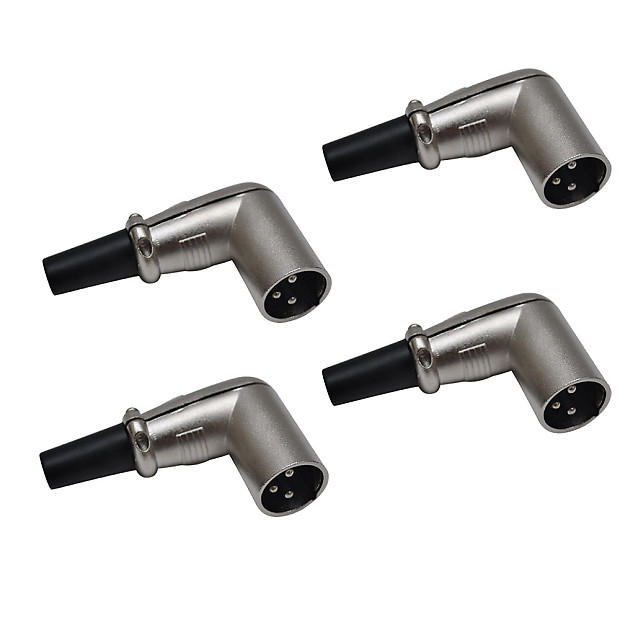 Seismic Audio SAPT303-4PACK Right-Angle 3-Pin XLR Male Cable Connectors (4-Pack) image 1