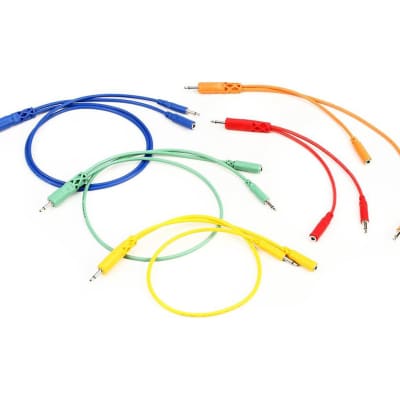 Hosa CMM-500Y-MIX Hopscotch Modular Synth 1/8" 3.5mm TS Patch Cables (5-Pack) image 2