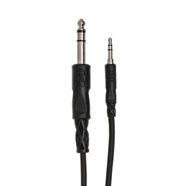 Hosa Stereo Interconnect Cable, 3.5 mm TRS to 1/4 in TRS, 3 Foot image 1