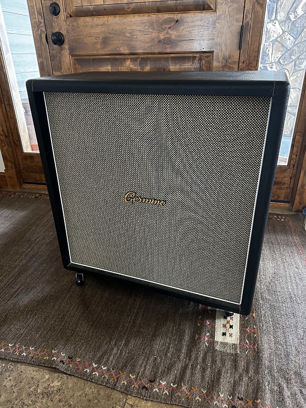 Germino 4x12 Marshall 1960B Style Basketweave Cabinet loaded with late 1960s Celestion G12M T1221 Pulsonic Cone Greenbacks image 1