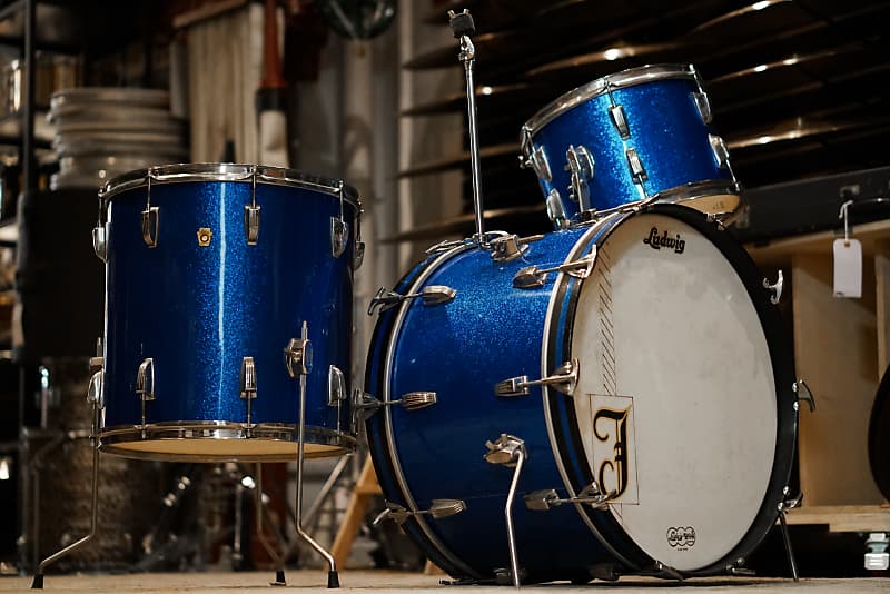 Ludwig 13/16/22" Super Classic Drum Set - 1960s Blue Sparkle image 1