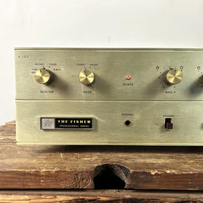 Fisher X-100-3 Integrated Tube Amplifier Early 1960's - Gold image 2