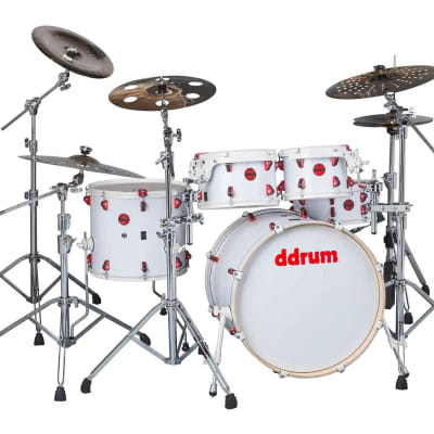 ddrum Hybrid 5 Player 5-pc Acoustic/Electric Drum Set - White Wrap image 1