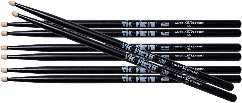 Vic Firth American Classic 4 for 3 Drumstick Pack - 5A  Black (4-pair) image 1