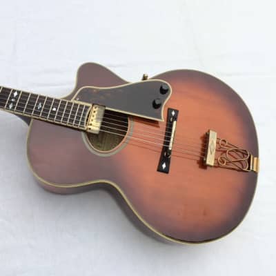 Aria  AE 100 Acoustic-electric guitar 1981 Red/Brown sunburst image 3