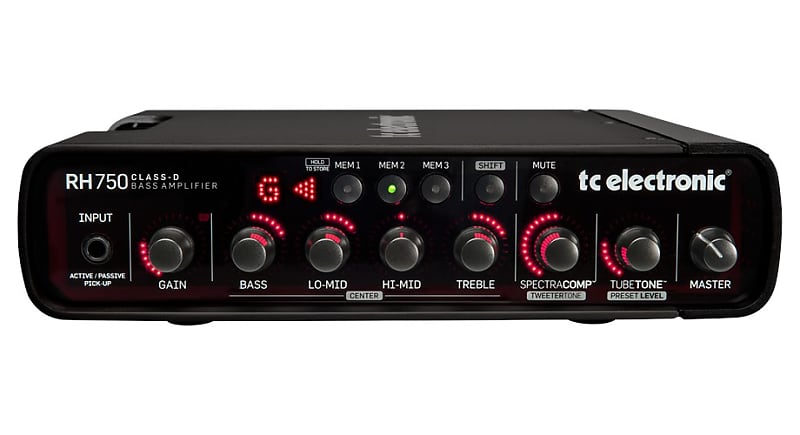 ベース TC ELECTRONIC RH750 RS210 RS212 RC4 SET TC Electronic RH750 Bass Amp 2.0 Head (750 Watts) | zZounds