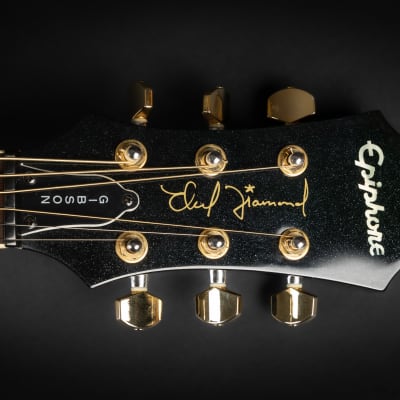 2000 Epiphone MIK SQ-180 Neil Diamond Signature Limited Edition - Metallic Black | Korea Custom Acoustic Guitar | Case image 11