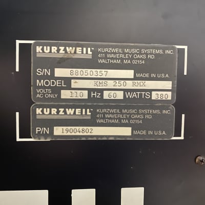 Kurzweil 250 RMX Digital Synthesizer image 5