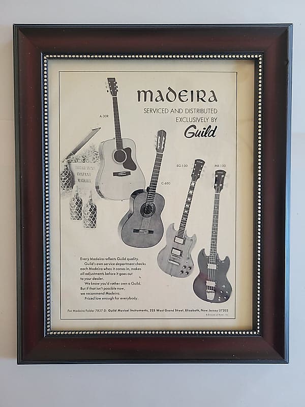 1974 Guild Madeira Guitar Promotional Ad Framed A30R, C600, Reverb