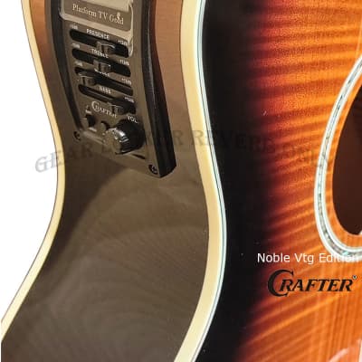Crafter Noble Vtg Edition small jumbo Tiger Maple Vintage Sunburst electronics guitar image 7