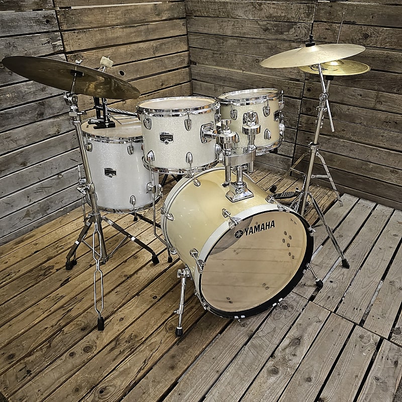 Drum Kit Yamaha Gigmaker, Faded Silver Sparkle Complete Reverb UK