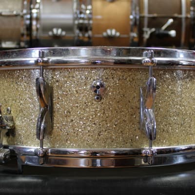 1960s Premier 5.5x14 Royal Ace Snare Drum in Gold Sparkle image 4