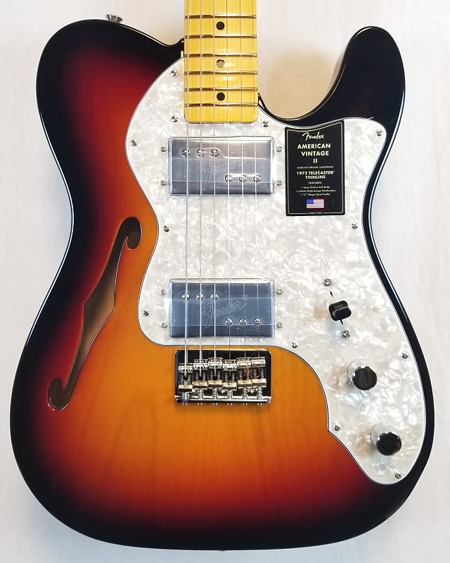 Fender American Vintage II 1972 Telecaster Thinline, Semi-Hollow Ash Body,Maple Fingerboard, 3-Color Sunburst, HSC 2023 image 1