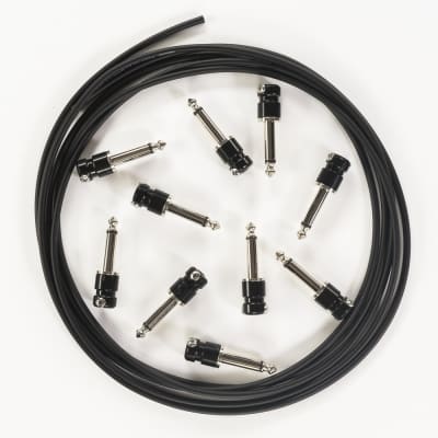 10-Pack SquarePlug SPS4BK Soldered 1/4'' Plug, Black w/ 10ft Mogami W2314 Cable