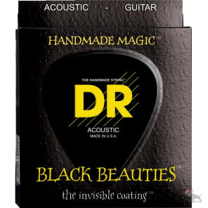 DR Strings Black Beauties Black Colored Acoustic Guitar Strings: Light 12-54 image 2