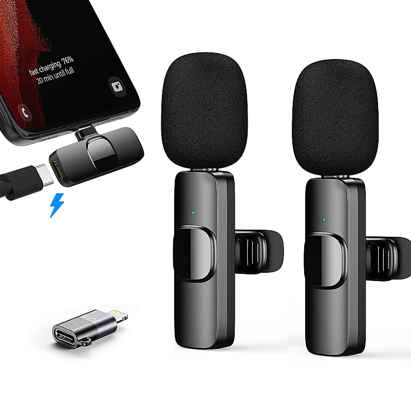  Wireless Lavalier Microphone for iPhone iPad, Plug-Play Wireless  Mic for Recording, Live Streaming, , TikTok, Facebook, Noise  Reduction/No APP & Bluetooth Needed : Musical Instruments