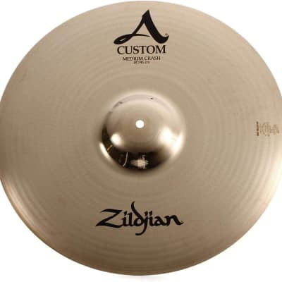 Zildjian A Custom Series - 18 Inch Medium Crash Cymbal - Brilliant Finish image 1